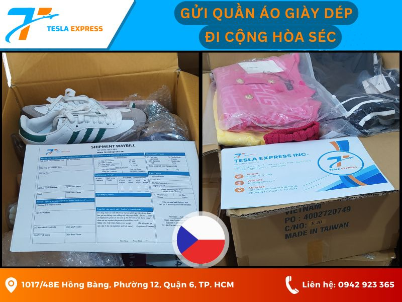gui quan ao giay dep di cong hoa sec
