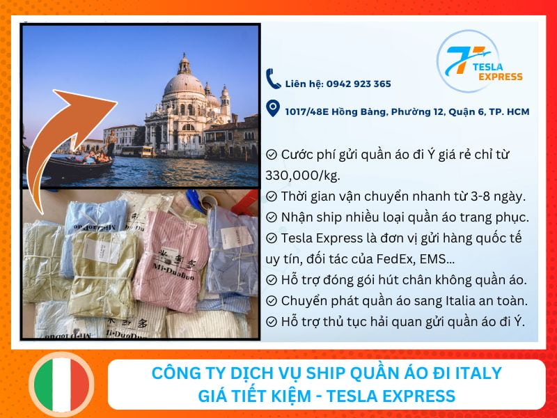 cong ty dich vu ship quan ao sang y tesla express