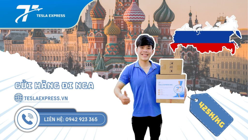 video gioi thieu dich vu gui hang di Nga Tesla Express