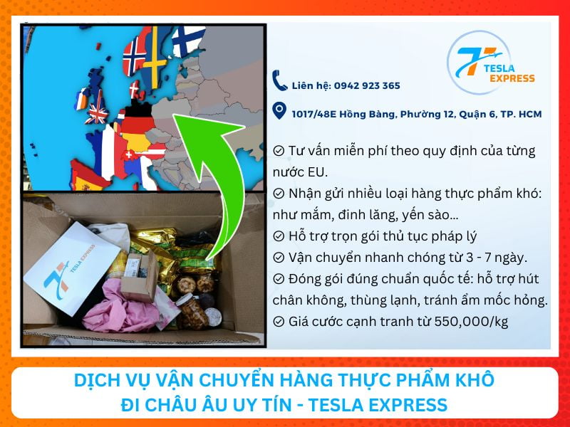 dich vu gui thuc pham di chau au uy tin tesla express
