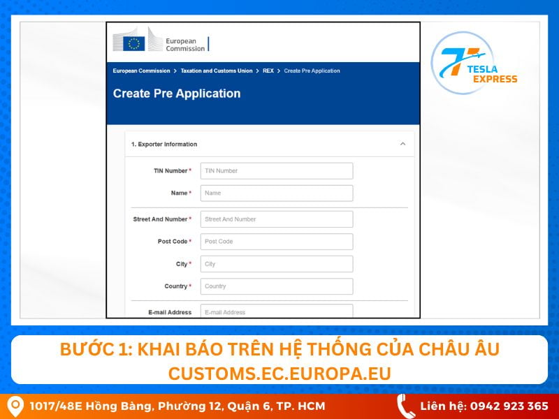 dang ky rex tren website eu customs ec ueropa