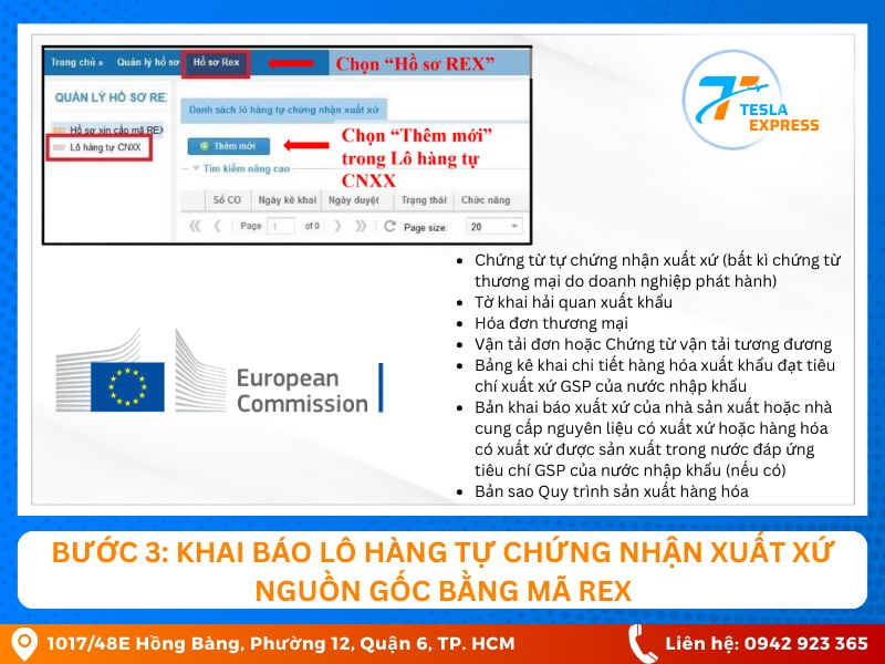 khai bao tu chung nhan xuat xu bang ma so rex