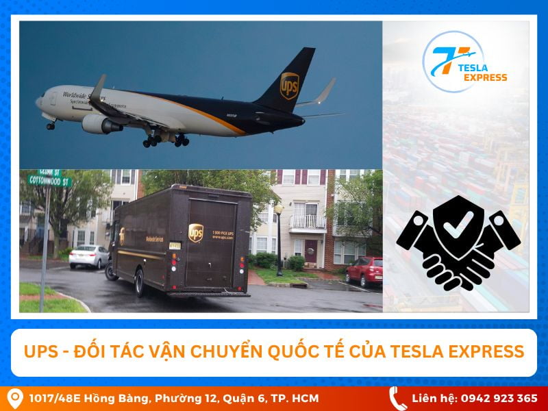 ups doi tac van chuyen cua tesla express