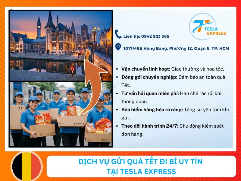 Dịch Vụ Gửi Quà Tết Đi Bỉ Uy Tín tại Tesla Express