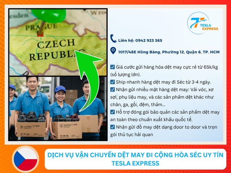 dich vu van chuyen hang det may di cong hoa czech uy tin tesla express