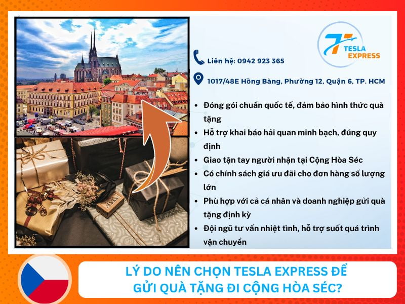 Lý do nên chọn Tesla Express để gửi quà tặng đi Cộng Hòa Séc