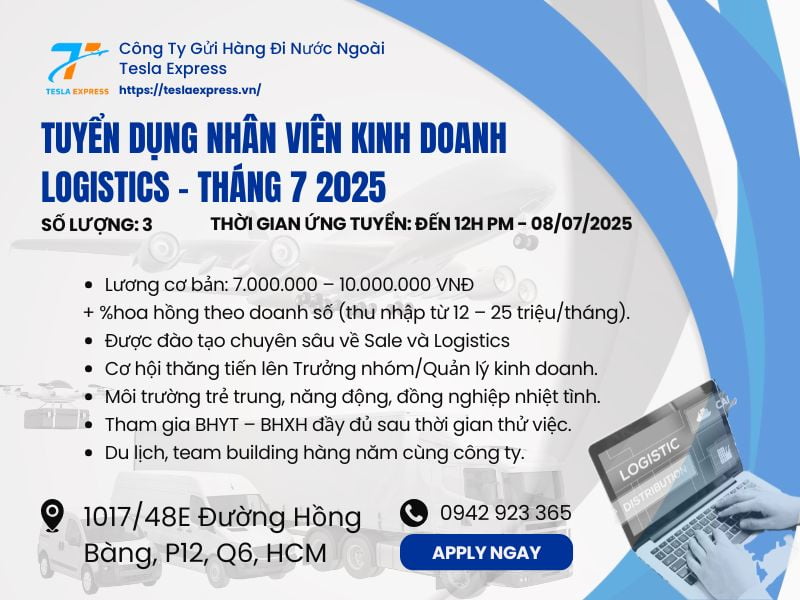 tuyen dung nhan vien kinh doanh logistics thang 7 2025