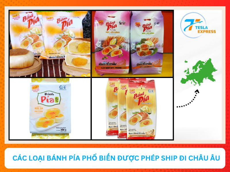 Các loại bánh pía phổ biến được phép ship đi Châu Âu