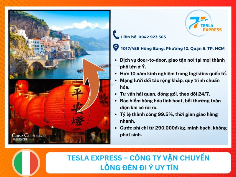 Dịch vụ vận chuyển lồng đèn sang Ý uy tín tại TpHCM