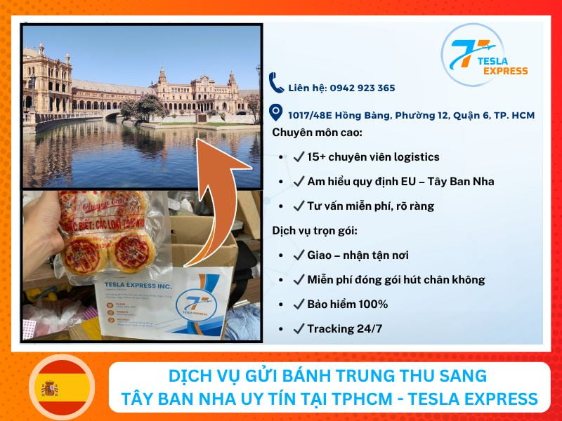 Dịch vụ gửi bánh trung thu sang Tây Ban Nha uy tín tại TPHCM - Tesla Express