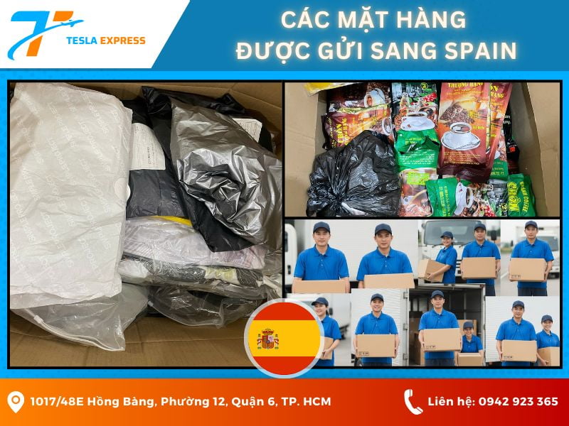 Các mặt hàng được gửi sang Spain