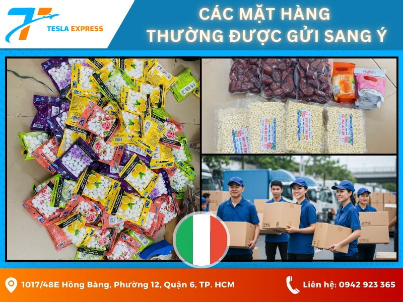cac mat hang thuong duoc gui sang italy