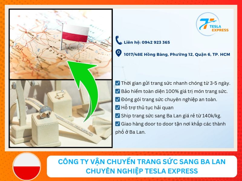 cong ty dich vu gui trang suc sang ba lan uy tin tesla express
