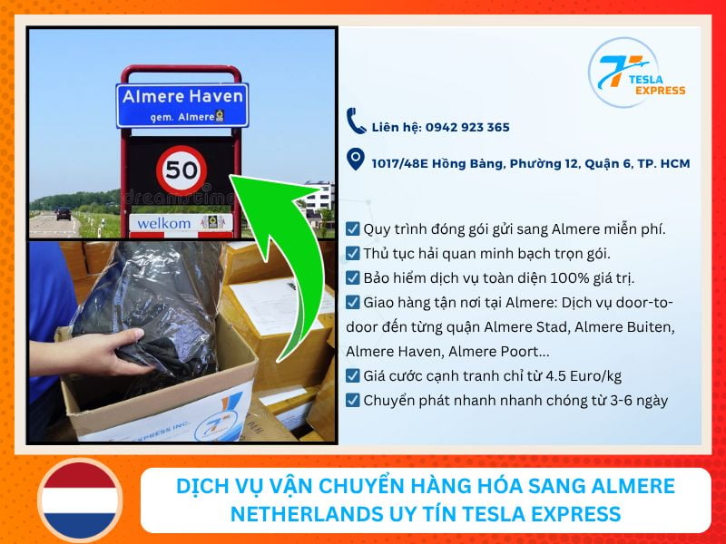 dich vu gui hang hoa sang almere uy tin tesla express
