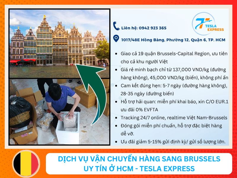 dich vu van chuyen hang hoa sang brussels uy tin tesla express