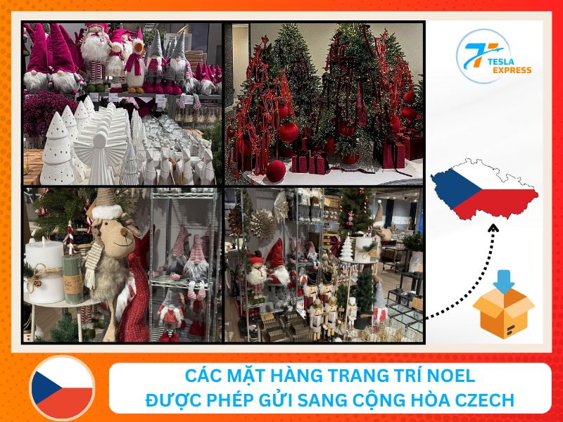 cac mat hang trang tri giang sinh thuong duoc gui di cong hoa sec