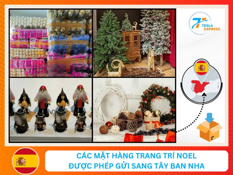 cac mat hang trang tri noel thuong duoc gui sang tay ban nha
