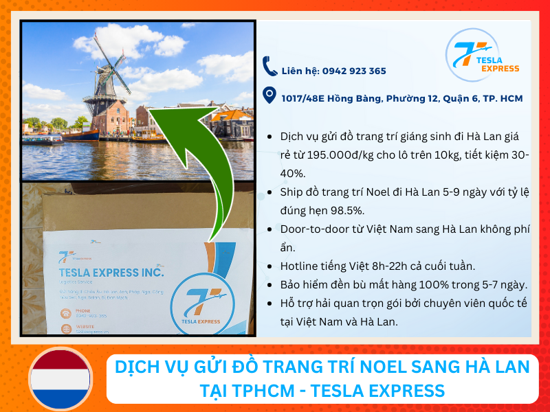 dich vu gui do trang tri giang sinh di ha lan tai tphcm tesla express